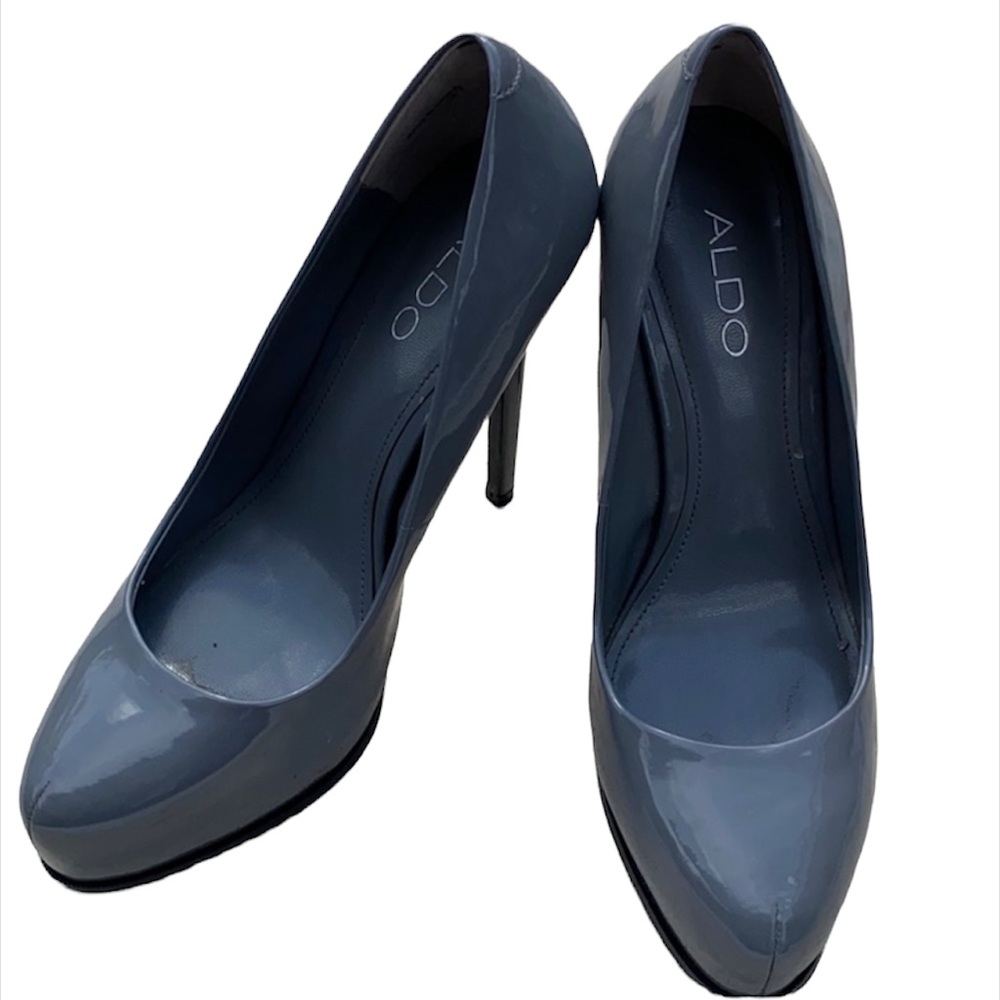 Aldo patent leather grey high heel pumps stilletos